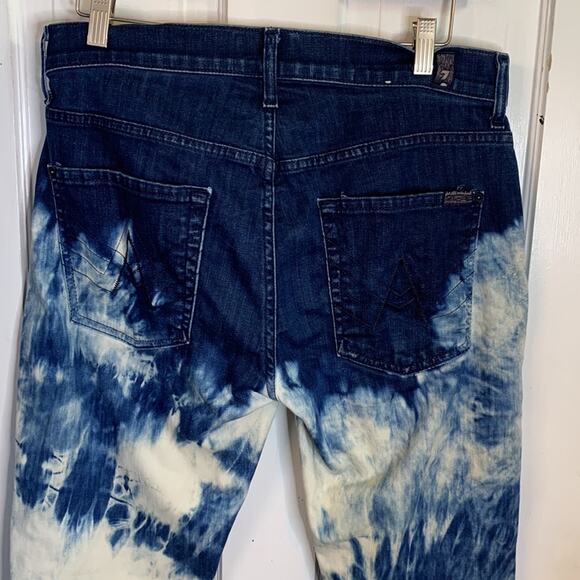 7 for all Mankind Men’s Tie Dye Bootcut Brett Denim Jeans W-863 Size 32 x 34 - Picture 6 of 11